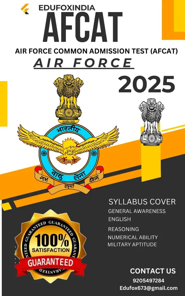 AIR FORCE COMMON ADMISSION TEST (AFCAT) SELECTION BOOK AND TEST SERIES IN JUST 320 ENLISH AND HINDI MEDIUM